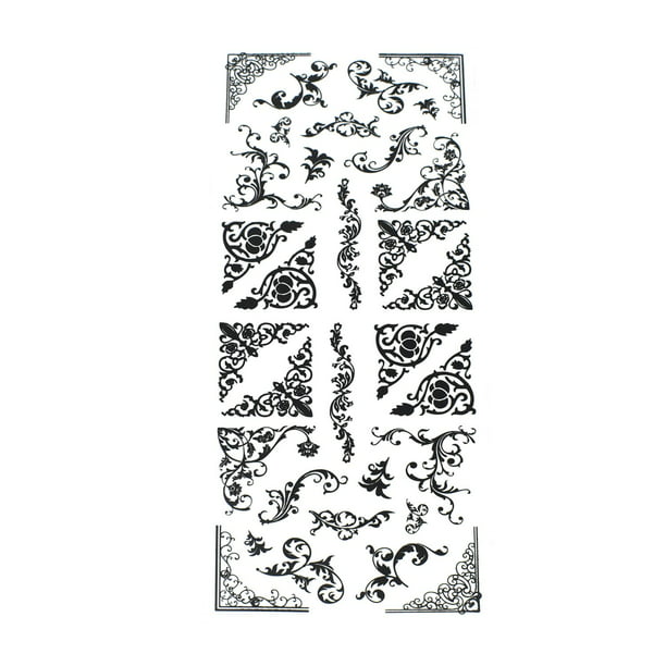 Elegant Scroll Swirl Foil Corner Stickers 32-Piece